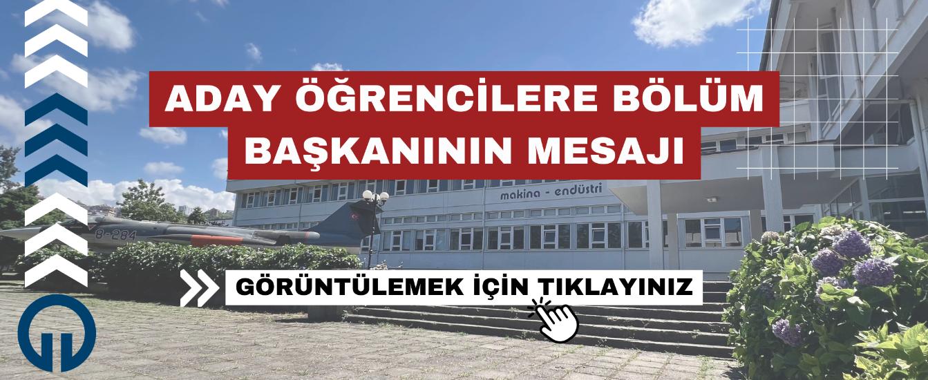 Bölüm Başkanı Mesajı