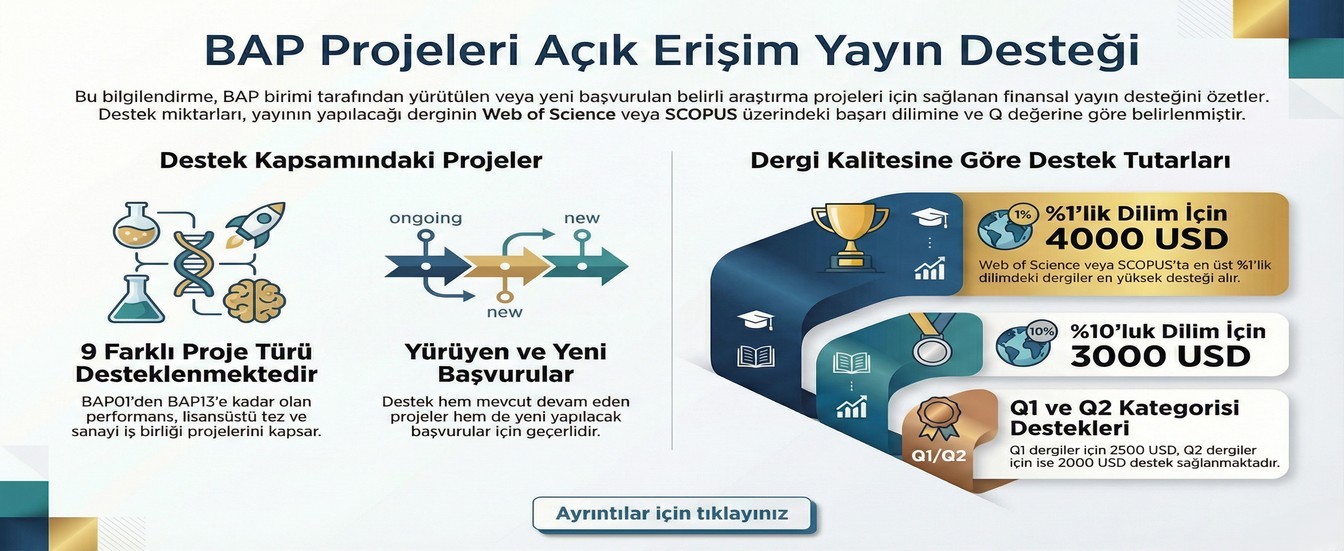 Yürüyen veya yeni başvurulacak bilimsel araştırma projeleri için açık erişim desteği