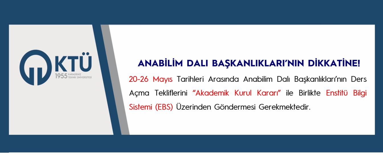 Ders Açma Tekliflerinin Enstitüye Bildirilmesi
