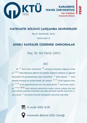 Çarşamba Seminerleri: Teorik-Sem-2: Sınırlı Kafesler Üzerinde Uninormlar