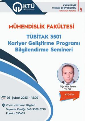 TÜBİTAK 3501 Kariyer Geliştirme Programı Bilgilendirme Semineri