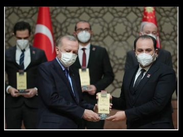 Cumhurbaşkanlığı Külliyesi'nde gerçekleştirilen törenle Prof. Dr. Ahmet Can ALTUNIŞIK TÜBA ödülünü aldı.